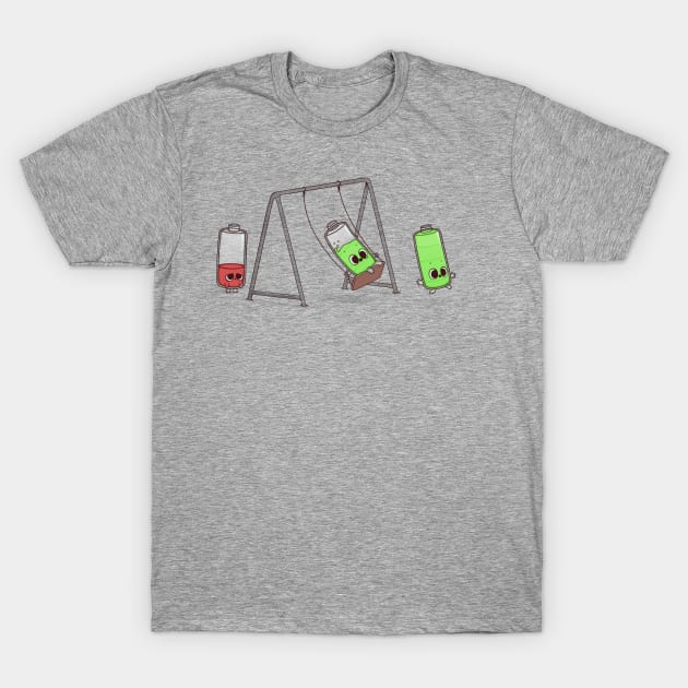 Charging Batteries T-Shirt by Naolito